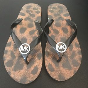 MICHAEL Michael Kors Leopard Flip Flops